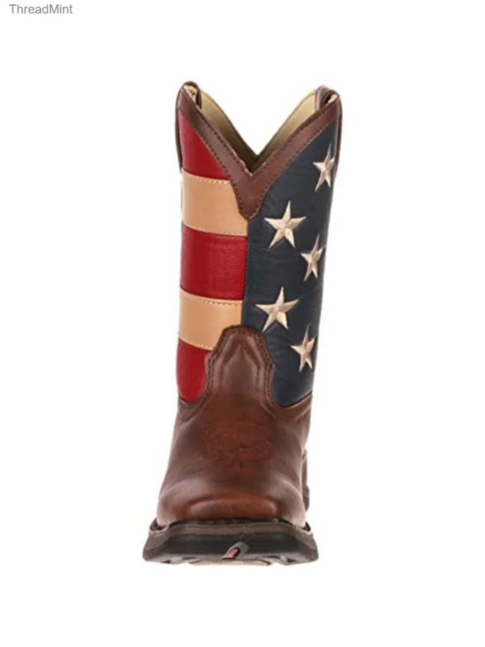 Kids Western Cowboy Boots Faux Leather Square Toe Pull-On
